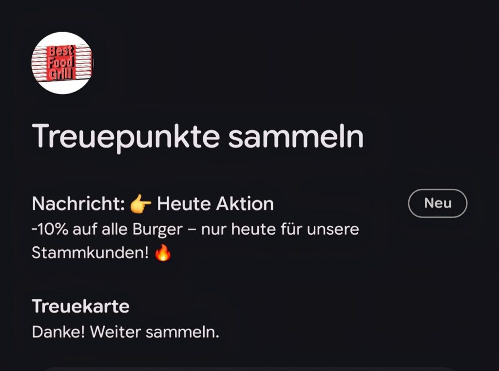 Push-Nachricht zur Reaktivierung inaktiver Stammkunden mit dem digitalen Stempelpass